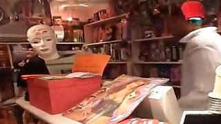 Joy In The Adult Book Store For A Matures Big Titted Brown-haired And Her Black Stud